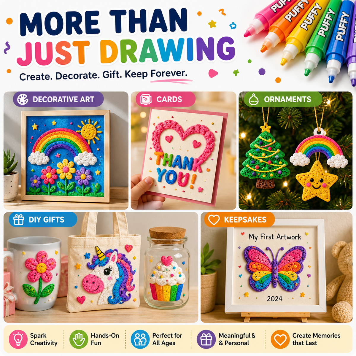 🔥 Last Chance — Buy 1 Get 1 FREE 🔥 3D Puffy Paint Pens – Turn Simple Drawings Into Raised, Touchable Art