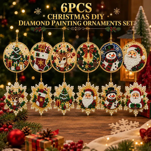 🎄 DIY Christmas Diamond Art Ornament Set ✨ Create Your Own Holiday Magic