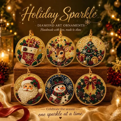 🎄 DIY Christmas Diamond Art Ornament Set ✨ Create Your Own Holiday Magic