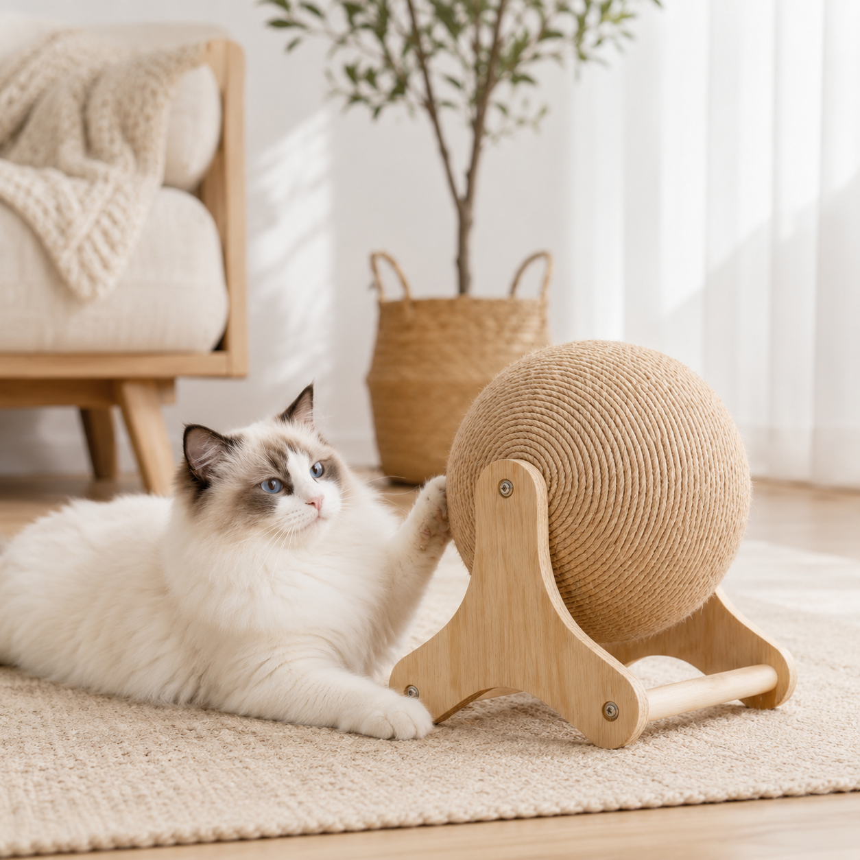 Cat Scratching Ball