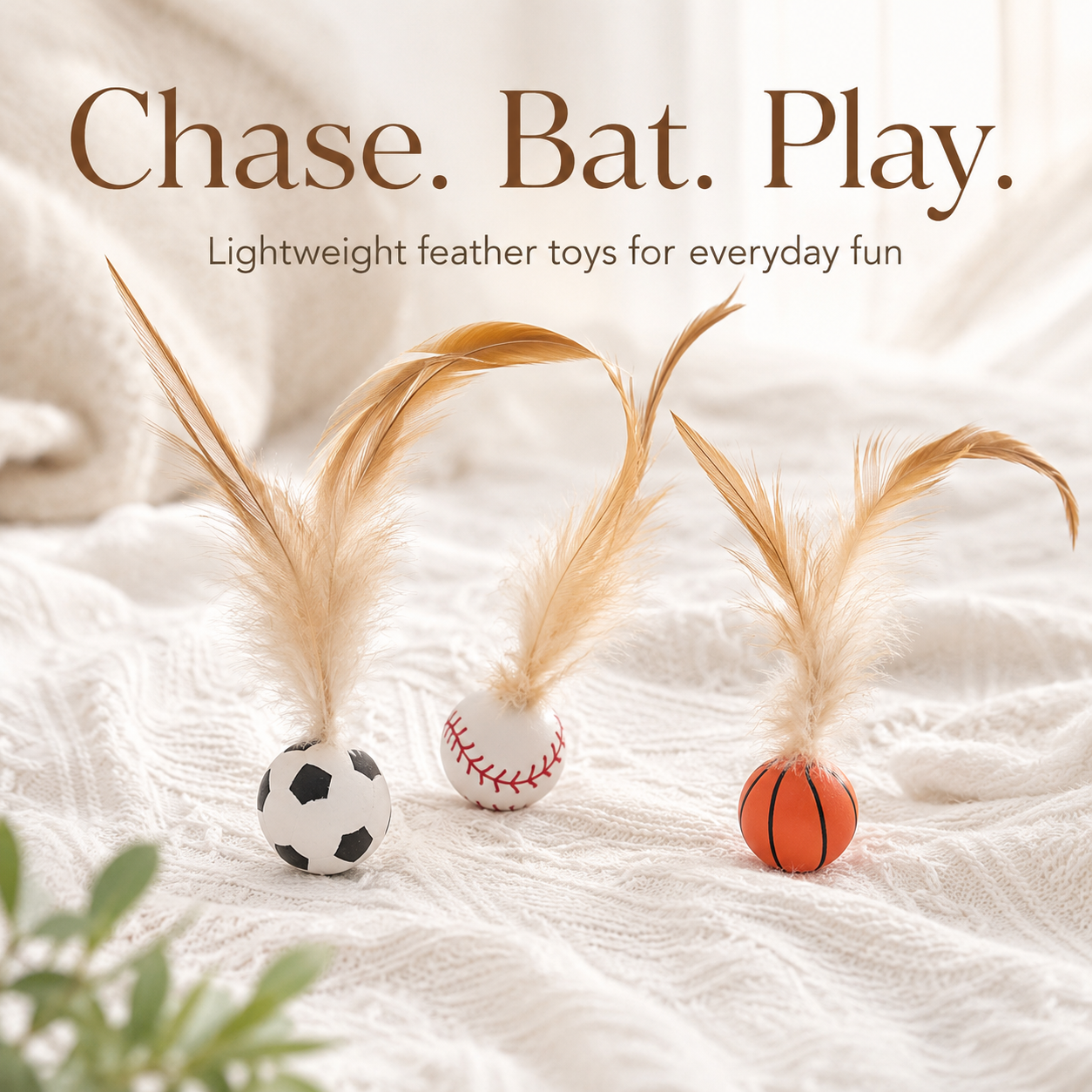 3-Piece Cat Teaser Toy Set