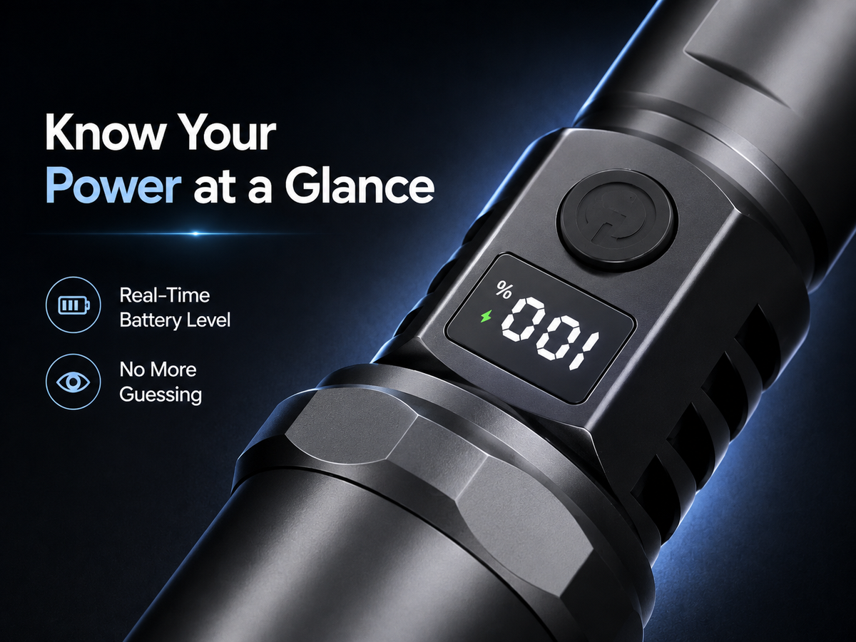 Rechargeable LCD Zoom Flashlight