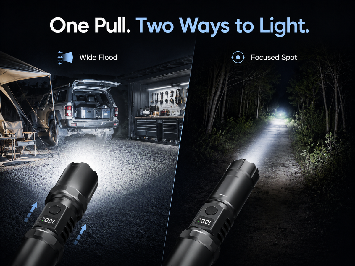 Rechargeable LCD Zoom Flashlight