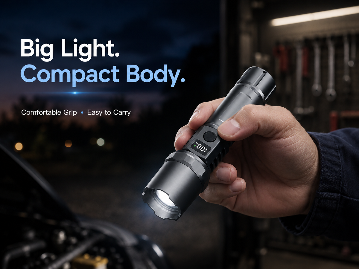Rechargeable LCD Zoom Flashlight