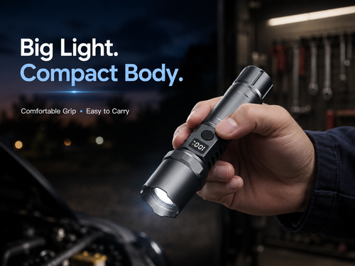 Rechargeable LCD Zoom Flashlight