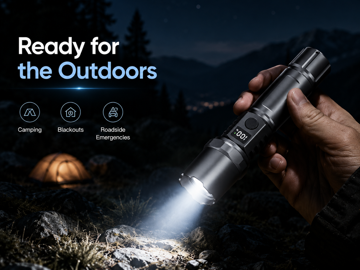 Rechargeable LCD Zoom Flashlight