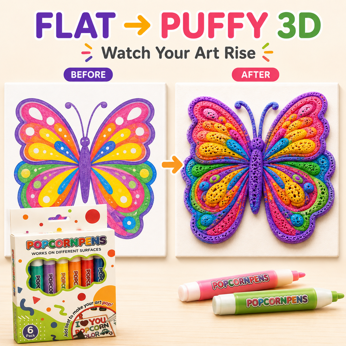 🔥 Last Chance — Buy 1 Get 1 FREE 🔥 3D Puffy Paint Pens – Turn Simple Drawings Into Raised, Touchable Art