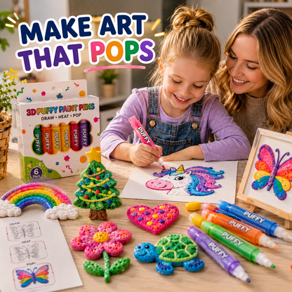 🔥 Last Chance — Buy 1 Get 1 FREE 🔥 3D Puffy Paint Pens – Turn Simple Drawings Into Raised, Touchable Art ✨
