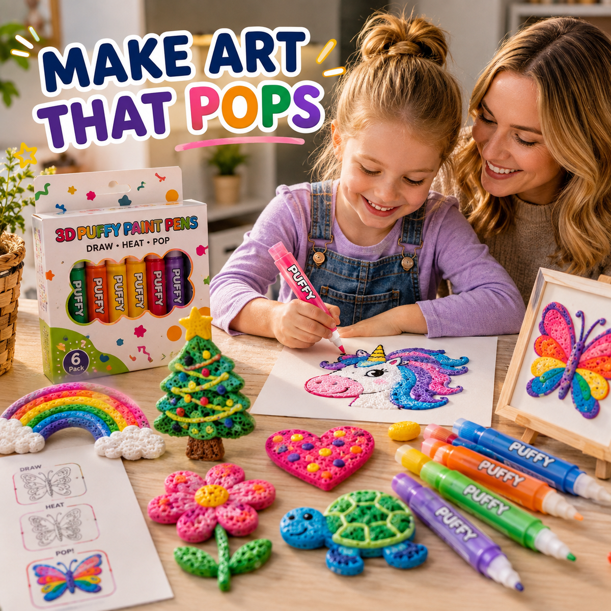 🔥 Last Chance — Buy 1 Get 1 FREE 🔥 3D Puffy Paint Pens – Turn Simple Drawings Into Raised, Touchable Art