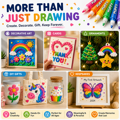 🔥 Last Chance — Buy 1 Get 1 FREE 🔥 3D Puffy Paint Pens – Turn Simple Drawings Into Raised, Touchable Art ✨
