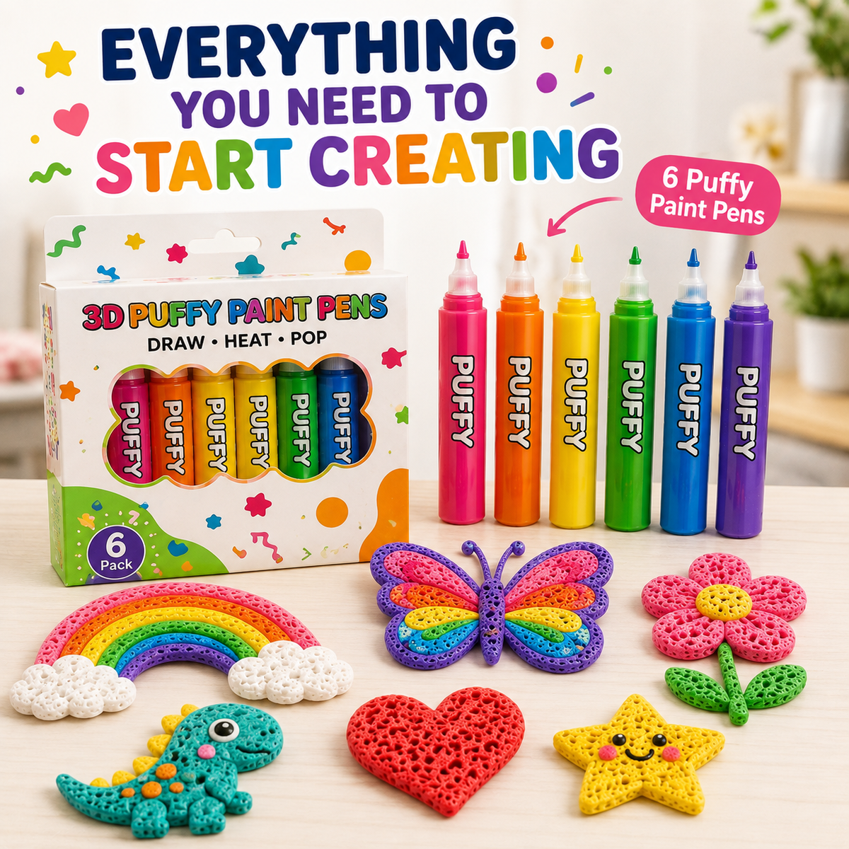 🔥 Last Chance — Buy 1 Get 1 FREE 🔥 3D Puffy Paint Pens – Turn Simple Drawings Into Raised, Touchable Art ✨