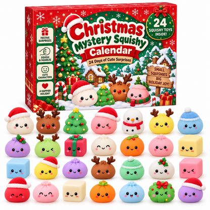 🎄 24-Day Christmas Mystery Squishy Advent Calendar – 24 Cute Surprises, Endless Holiday Fun! 🎁