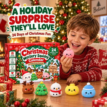 🎄 24-Day Christmas Mystery Squishy Advent Calendar – 24 Cute Surprises, Endless Holiday Fun!