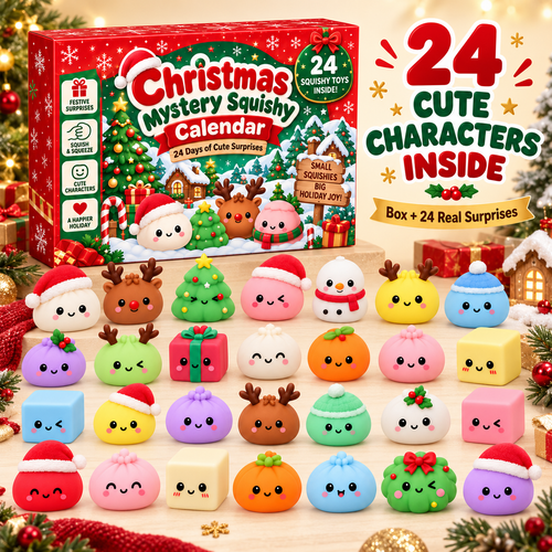 🎄 24-Day Christmas Mystery Squishy Advent Calendar – 24 Cute Surprises, Endless Holiday Fun! 🎁
