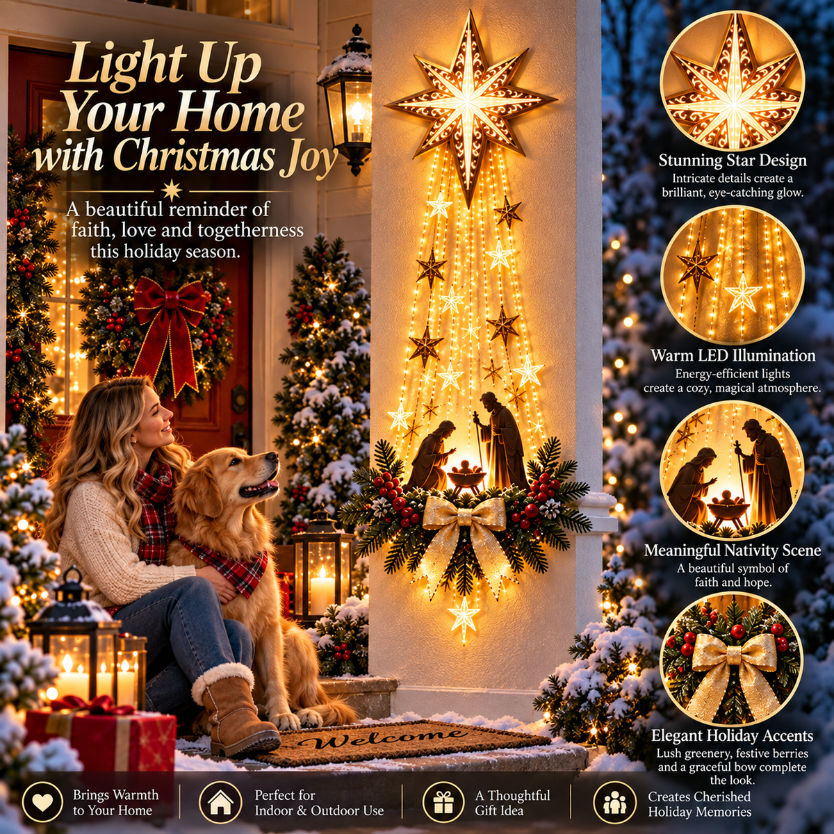 ⭐Bethlehem Star Christmas Nativity Light Decor✝️🎄