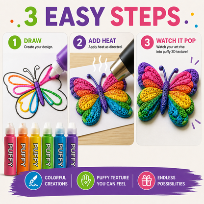 🔥 Last Chance — Buy 1 Get 1 FREE 🔥 3D Puffy Paint Pens – Turn Simple Drawings Into Raised, Touchable Art ✨